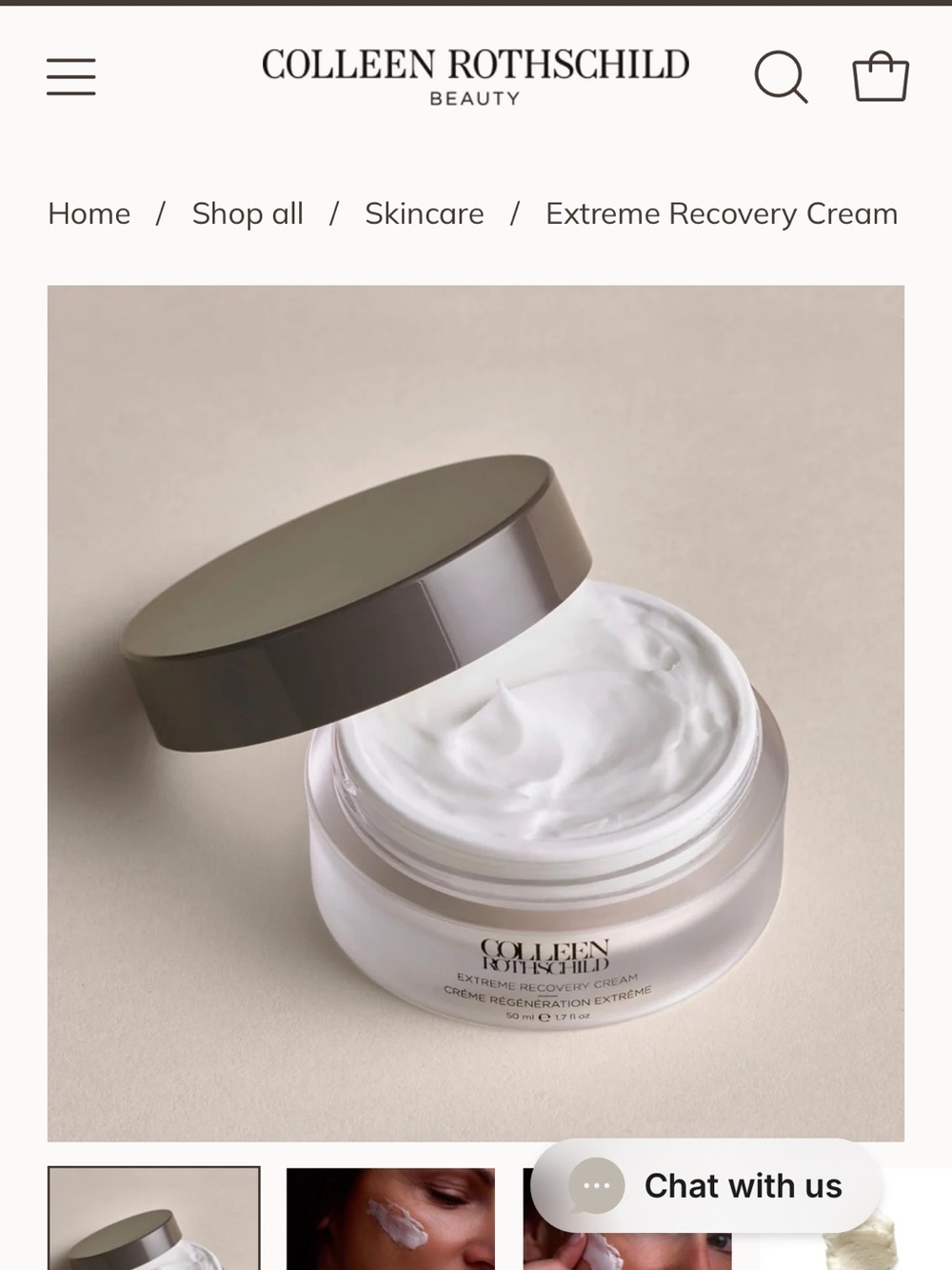 Rothschild Extreme Recovery Cream — White and Olive Lid